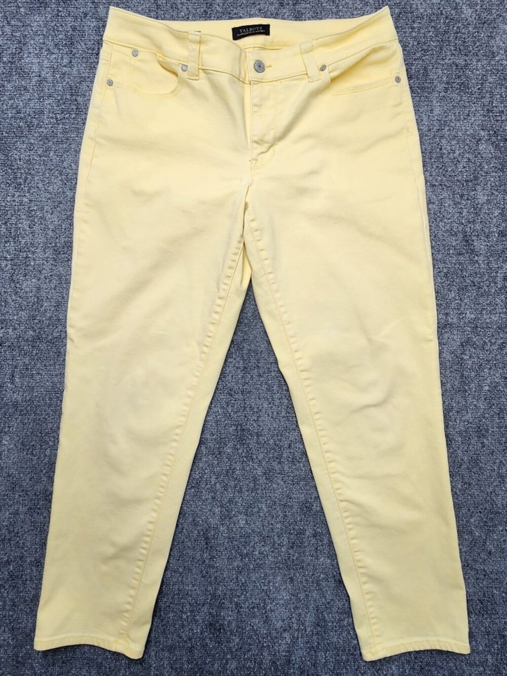Talbots Flawless 5 Pocket Boyfriend Jeans Size 8 Pastel Light Yellow Stretch